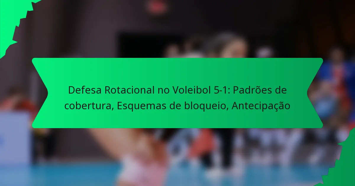Defesa Rotacional no Voleibol 5-1: Padrões de cobertura, Esquemas de bloqueio, Antecipação