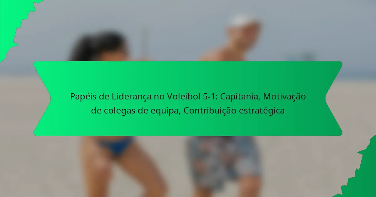 Papéis de Liderança no Voleibol 5-1: Capitania, Motivação de colegas de equipa, Contribuição estratégica